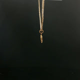 Yellow Gold Chinese Character Coin Charm Necklace