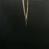 Yellow Gold Chinese Character Coin Charm Necklace