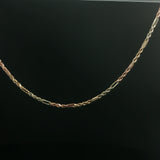 Yellow Gold Alternating Rope and Bar Link Chain Necklace