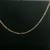 Yellow Gold Alternating Rope and Bar Link Chain Necklace