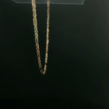 Yellow Gold Alternating Rope and Bar Link Chain Necklace