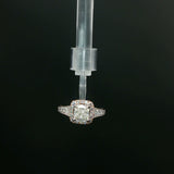 Cushion Diamond Halo Engagement Ring in White Gold