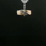 Yellow Gold Sapphire Diagonal Channel Band Ring