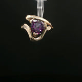 Heart-Shaped Amethyst Bypass Cocktail Ring in Yellow Gold