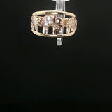 Diamond Elephant Family Band Ring in Yellow Gold