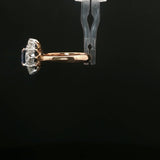 Royal Blue Sapphire Halo Cocktail Ring in Rose Gold