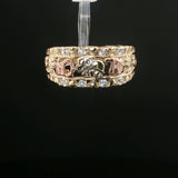 Yellow Gold Diamond Elephant Motif Band Ring