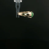 Yellow Gold Three-Stone Jade Band Ring with Accents