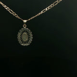 Diamond Halo Virgin Mary Pendant Necklace in Yellow Gold