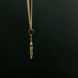 Yellow Gold Crucifix Pendant on Bead Chain