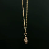 Yellow Gold Diamond Cluster Pendant on Rope Chain
