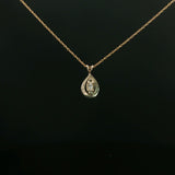Yellow Gold Teardrop Diamond Pendant Necklace
