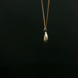 Yellow Gold Teardrop Diamond Pendant Necklace