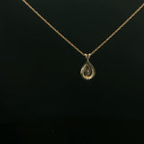 Yellow Gold Teardrop Diamond Pendant Necklace