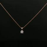 Rose Gold Solitaire Diamond Pendant Necklace