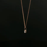 Rose Gold Solitaire Diamond Pendant Necklace