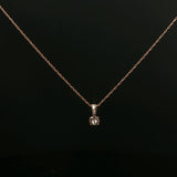 Rose Gold Solitaire Diamond Pendant Necklace