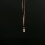 Rose Gold Solitaire Diamond Pendant Necklace