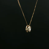 Bezel-Set Round Diamond Pendant Necklace in Yellow Gold