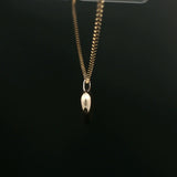 Yellow Gold Puffy Heart Charm Necklace on Box Chain