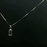 Emerald-Cut Aquamarine Pendant Necklace in White Gold
