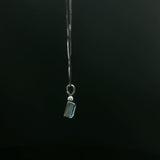 Emerald-Cut Aquamarine Pendant Necklace in White Gold