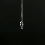 Diamond Heart and Flower Charm Necklace in White Gold