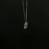 Diamond Heart and Flower Charm Necklace in White Gold