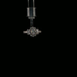 White Gold Diamond Multistone Cluster Ring