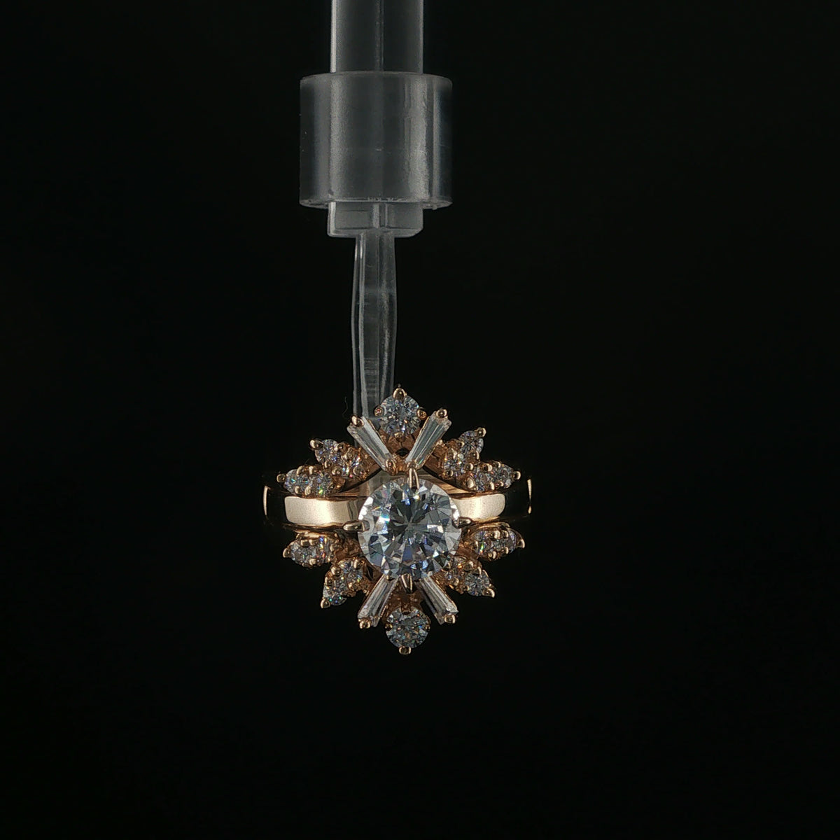 Rose Gold Diamond Starburst Cocktail Ring