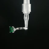 Emerald and Trillion Diamond Three-Stone Ring in White Gold