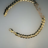 Diamond Monogram Cuban Link Necklace in Yellow Gold
