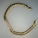 Diamond Monogram Cuban Link Necklace in Yellow Gold