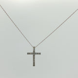 White Gold Diamond Cross Pendant Necklace