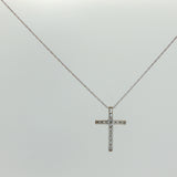 White Gold Diamond Cross Pendant Necklace