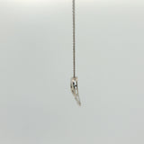 Diamond Open Heart Charm Necklace in White Gold