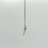 Diamond Open Heart Charm Necklace in White Gold