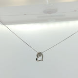 White Gold Diamond Accent Open Heart Pendant Necklace