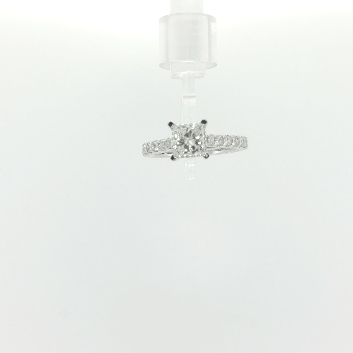 Princess-Cut Diamond Engagement Ring in White Gold