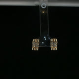 Fluted Yellow Gold Diamond Stud Earrings