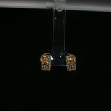 Fluted Yellow Gold Diamond Stud Earrings