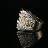 White Gold Onyx Eagle Signet Ring