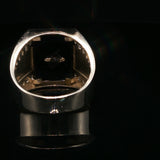 White Gold Onyx Eagle Signet Ring