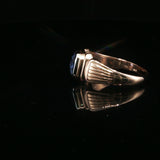 Rose Gold Signet Ring with Medium Blue Sapphire