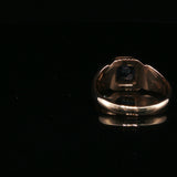 Rose Gold Signet Ring with Medium Blue Sapphire