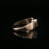 Rose Gold Signet Ring with Medium Blue Sapphire