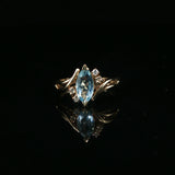 Aquamarine Cocktail Ring in Yellow Gold