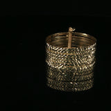 Diamond-Cut Yellow Gold Stacked Bangles