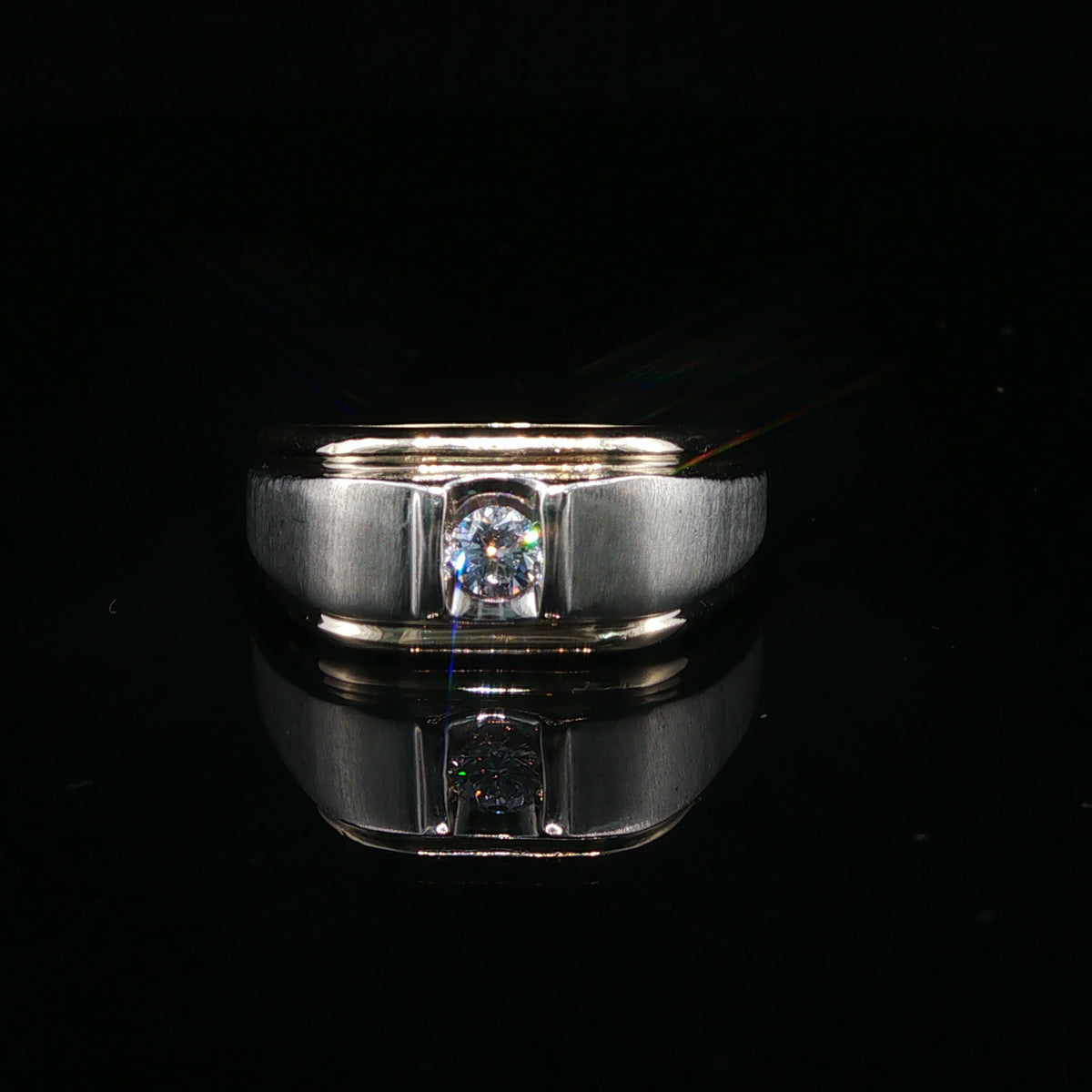 White Gold Diamond Signet Ring
