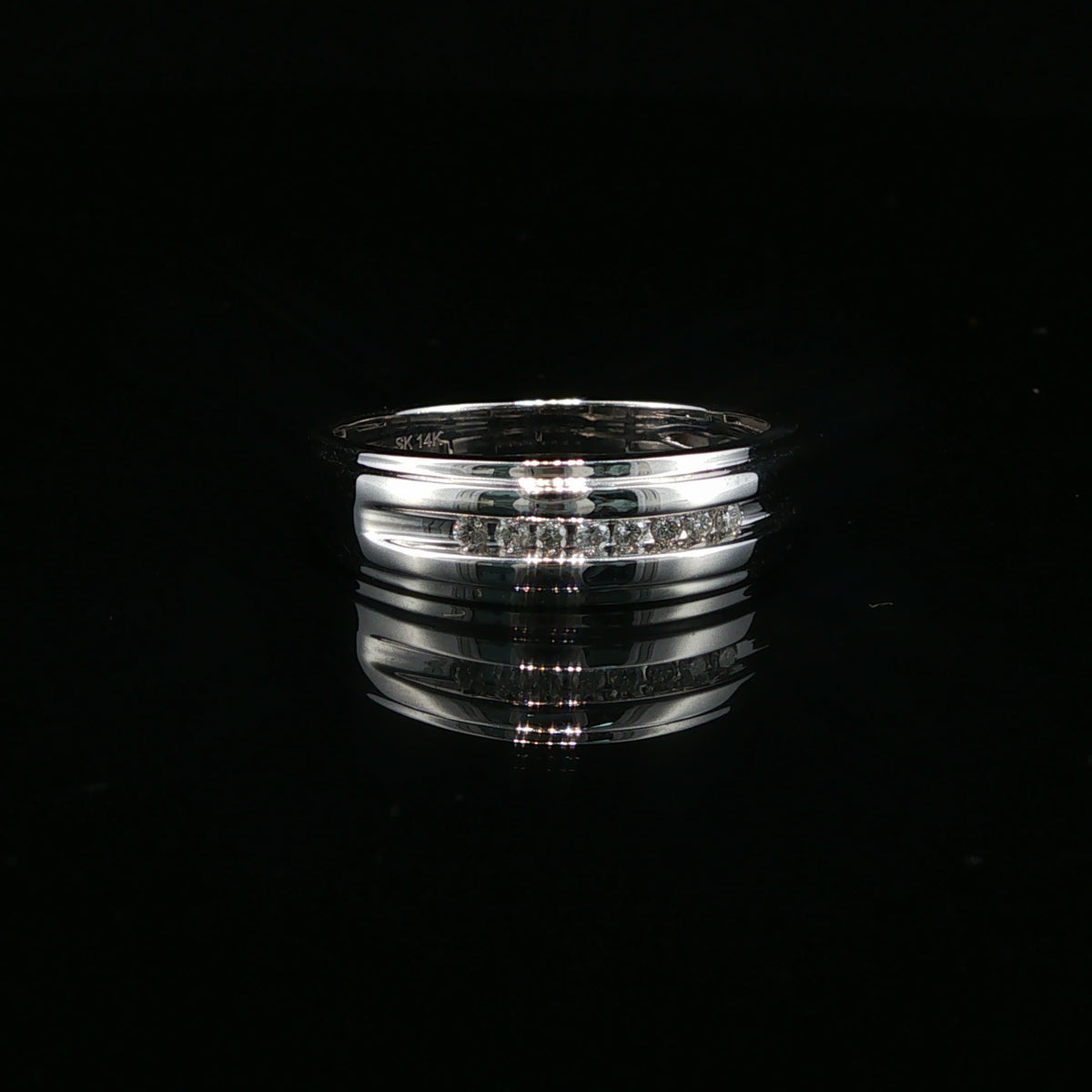 White Gold Channel Set Diamond Band Ring